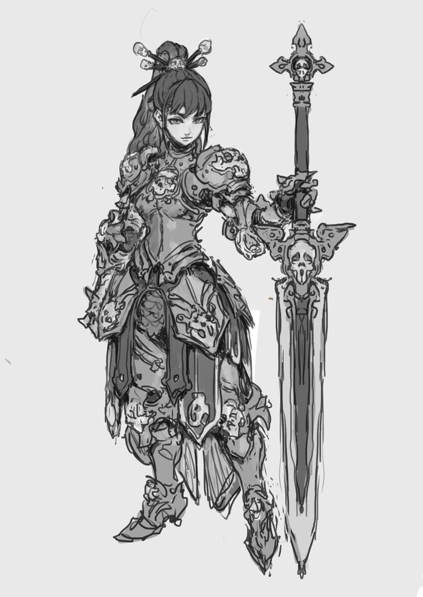 Lady death knight sketch I did yesterday: