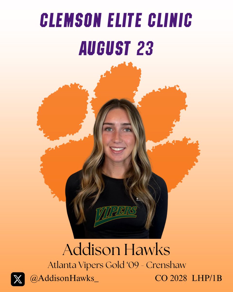 Addison Hawks (@addisonhawks_) on Twitter photo Going camping this weekend! So excited to be back at Clemson!! 🧡💜 <a href="/goldvipers09/">Atlanta Vipers Gold ‘09 - Crenshaw</a> <a href="/rittmanjohn/">John Rittman</a> <a href="/ClemsonCoachKJ/">Kyle Jamieson</a> <a href="/KatieRepole/">Katie “Crash” Repole</a> <a href="/Coach_Wigs/">Ryan Wieligman</a> Going camping this weekend! So excited to be back at Clemson!! 🧡💜 <a href="/goldvipers09/">Atlanta Vipers Gold ‘09 - Crenshaw</a> <a href="/rittmanjohn/">John Rittman</a> <a href="/ClemsonCoachKJ/">Kyle Jamieson</a> <a href="/KatieRepole/">Katie “Crash” Repole</a> <a href="/Coach_Wigs/">Ryan Wieligman</a>