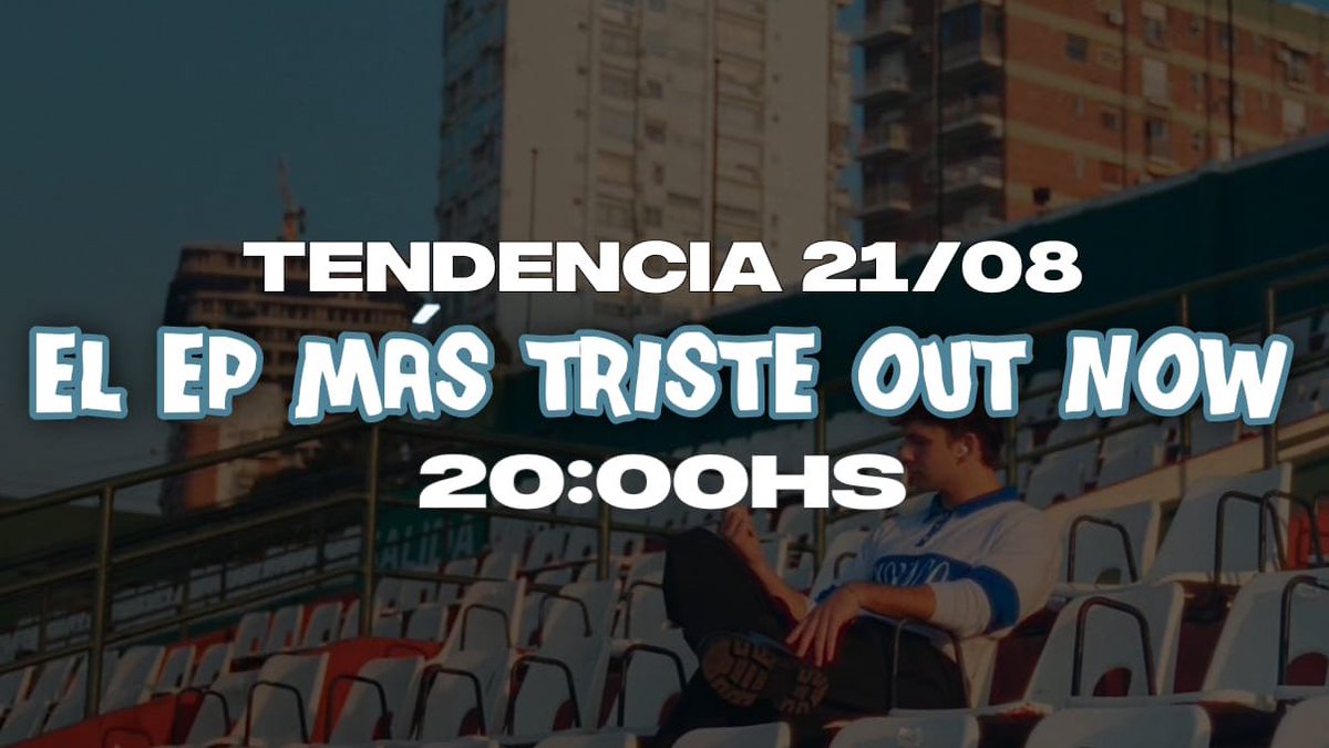 EMPEZAMOS CON LA TENDENCIA Y VAMOS CON TODOO

Dejen acá abajo CUATROCIENTOS comentarios + la tendencia YAA

EL EP MÁS TRISTE OUT NOW