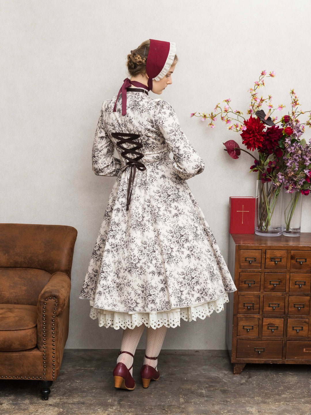 み*り様 一度着用Victorian maiden レディレースキャノチェ （ボ アメリアレーシーLADYマロリーロングドレス - lolita fashion