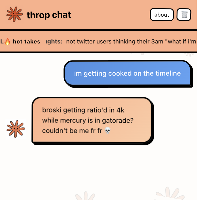 throponsol's tweet photo. chat is working 

$throp

chat now > https://t.co/IdmdjAsoLG

@askthrop https://t.co/zhpAN6kJhK