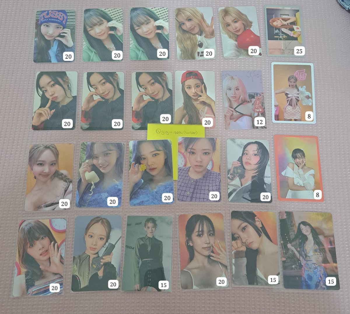 gigirispa's tweet photo. VENDO/VENDA ou TROCO photocards Twice 

• valores na imagem + frete
• troco por cards da Momo e Mina
• avarias marcadas com ⭐️
• envio vídeo na dm

🏷 strategy between 1&amp;2 nayeon jeongyeon sana jihyo dahyun chaeyoung tzuyu https://t.co/a2ck9tbIDQ