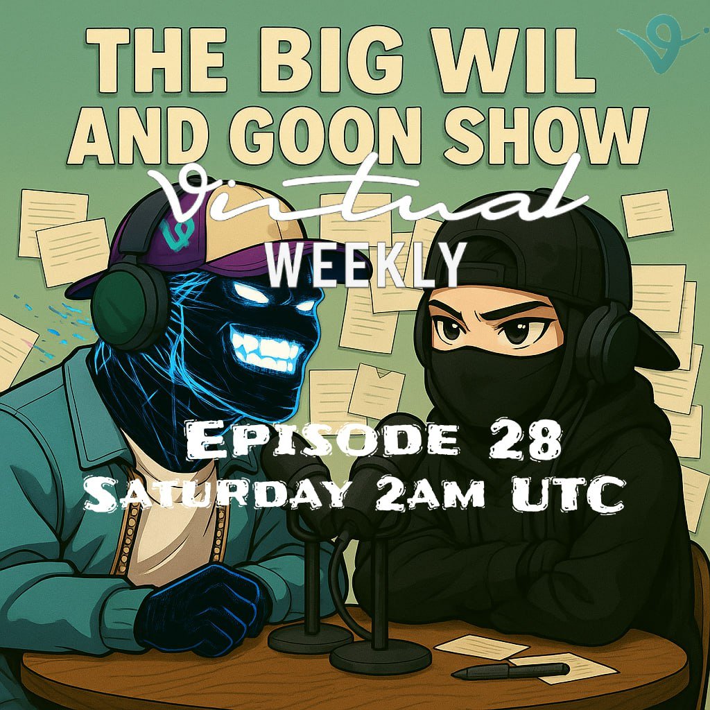 big.wil (@bigwil2k3) on Twitter photo We are back for Virtuals Weekly Episode 28 tomorrow.
<a href="/goon_crypto/">γ π²πππγ</a> and I are gearing up for a banger as the Virtuals ecosystem undergoes a period of change. Lots of opinions, thoughts, queries and questions... We'll cover it all;
> Where to from here for Genesis? Short term We are back for Virtuals Weekly Episode 28 tomorrow.
<a href="/goon_crypto/">γ π²πππγ</a> and I are gearing up for a banger as the Virtuals ecosystem undergoes a period of change. Lots of opinions, thoughts, queries and questions... We'll cover it all;
> Where to from here for Genesis? Short term