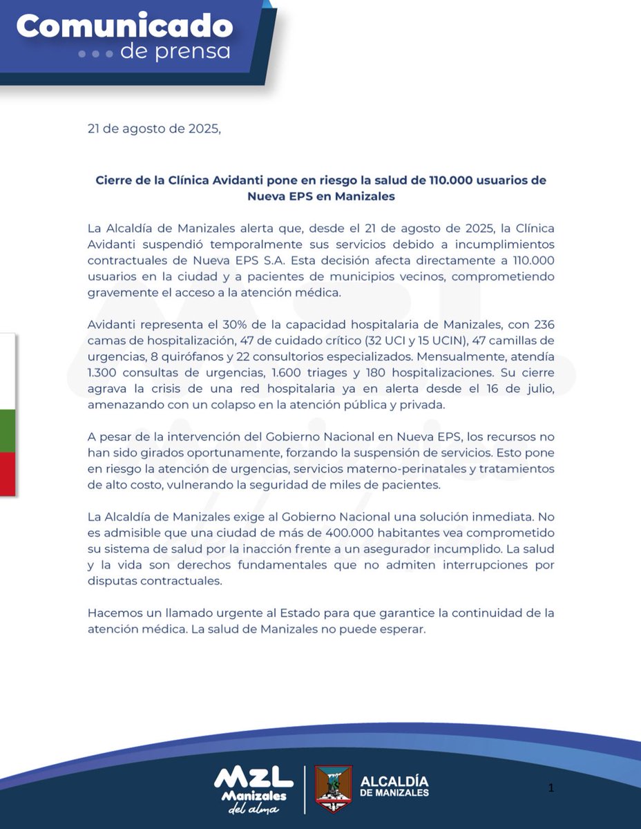 CiudadManizales's tweet photo. 🚨Comunicado oficial 📢 https://t.co/V153Hq2nOv