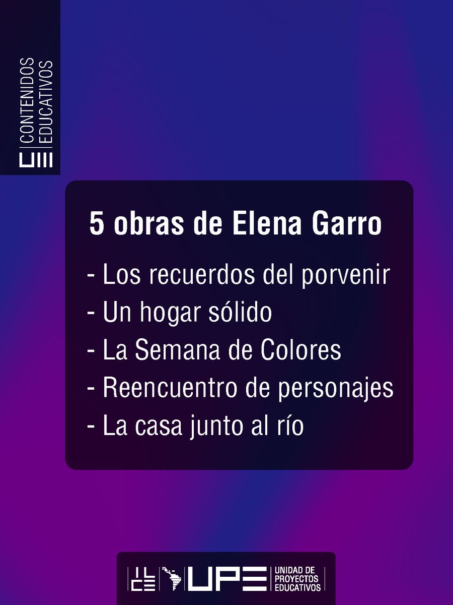 ILCEedu's tweet photo. #Acontecer 🗓️| Conmemoramos el aniversario luctuoso de Elena Garro (1916-1998), una de las voces más brillantes de la literatura mexicana y referente del realismo mágico latinoamericano.

Su obra nos invita a explorar la memoria, el tiempo y la libertad a través de historias que siguen tocando generaciones. 🌿🕊️

#ElenaGarro #RealismoMágico #LiteraturaMexicana #LosRecuerdosDelPorvenir