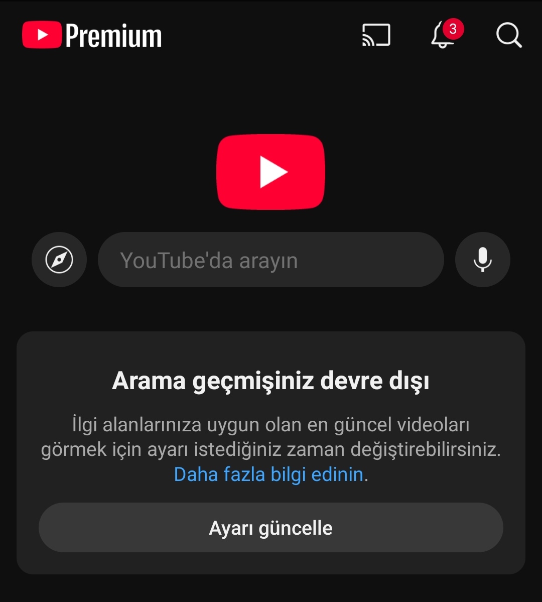 Bana öneriler yapmak için arama geçmişime ihtiyacınız yok. Elinizde şu metrikler sabit:
Abone olduğum kanallar
Beğendiğim videolar
Oynatma listelerim
Yorumlarım

Bu bilgiler bir öneri sistemi için fazlasıyla yeterli.  Beceremiyorsanız kodlayabilirim. <a href="/YouTube/">YouTube</a> <a href="/Google/">Google</a>
