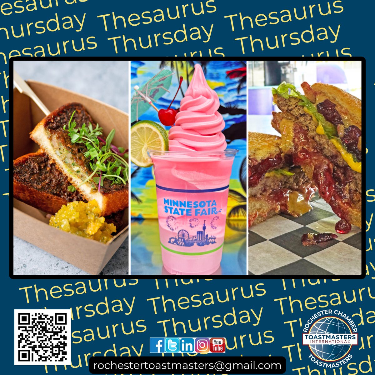 Thesaurus Thursday-It’s not “Propitious” to say most food at the Minnesota State Fair is delicious (def)favorably inclined; disposed to bestow favors or forgive #toastmasters #rochmn  #mn #rochester_mn #wordofday #toastmastersinternational #propitious #mnstatefair #deliciousfood