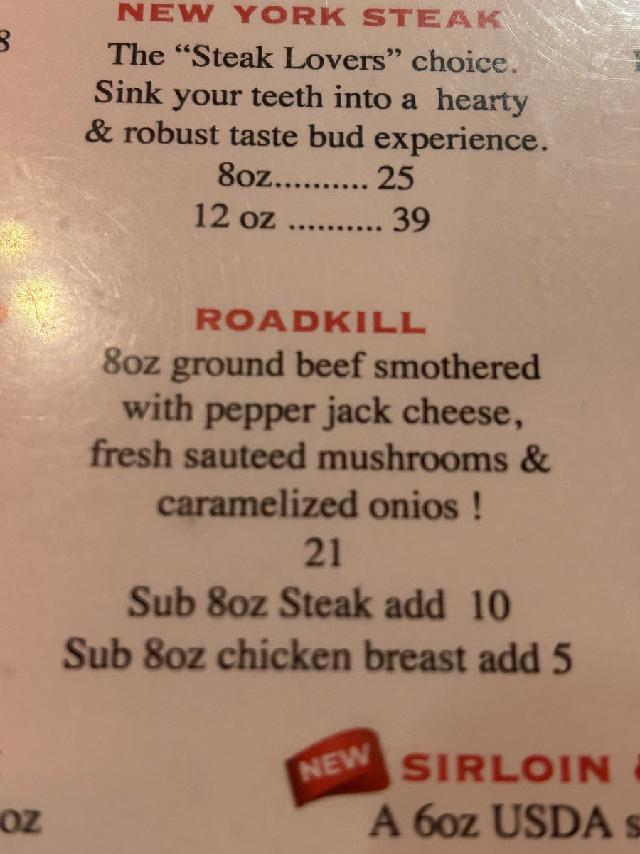 Funny stuff at the restaurant I’m eating at featuring a menu typo lol