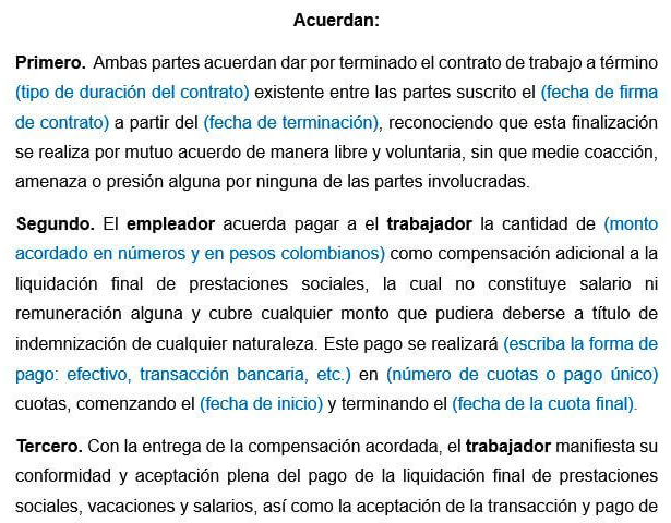 actualicese's tweet photo. 📕 Empleador y trabajador: ambas partes reconocen que el acuerdo de transacción laboral no afecta los derechos legales mínimos del trabajador, dado que versa sobre los derechos inciertos y discutibles. Más detalles aquí. https://t.co/RmlqwPXP0W