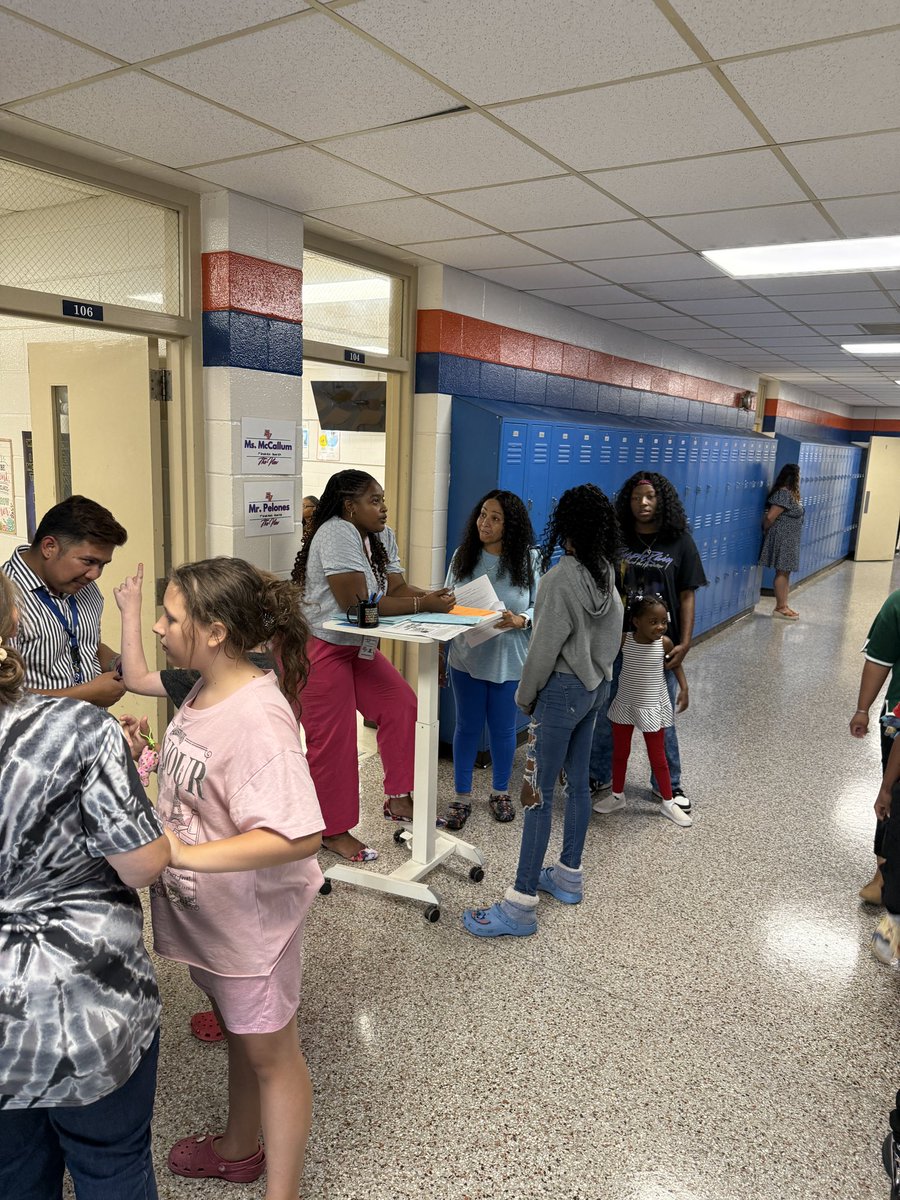 Welcoming our students back to the building with free school supplies, meet and greet with teachers, staff, and administrators, gave out schedules for classes and buses, gave out sports info, and much more!