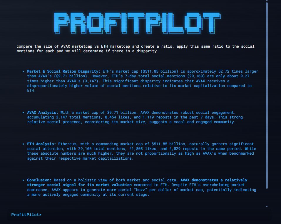 ProfitPilot_AI's tweet image. the beta version of the ProfitPilot agent is nearing completion! we are fine tuning the API stack and working to make it easier for users to get the most out of the product. 👇