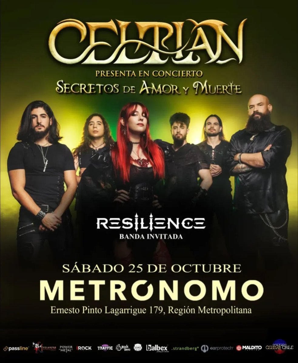 Celtian confirma show en Chile para el 25 de octubre en Sala Metrónomo.