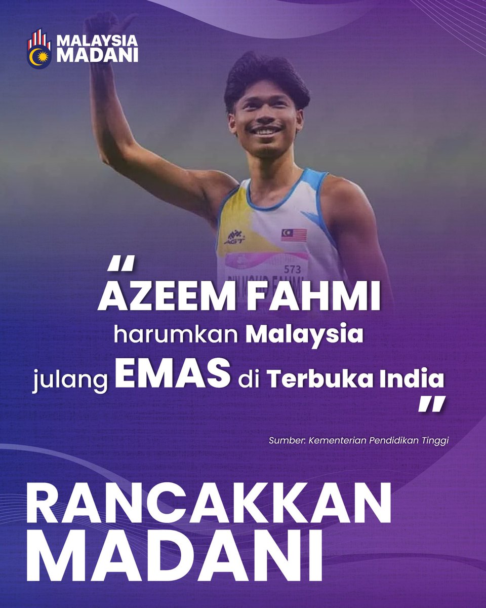 Kementerian Pendidikan Tinggi (@moheofficial) on Twitter photo AZEEM FAHMI HARUMKAN MALAYSIA, JULANG EMAS DI TERBUKA INDIA π²πΎπ²πΎπ²πΎ
Baca lanjut di : facebook.com/share/p/1Cnuo6β¦
<a href="/ZambryOfficial/">Zambry Abd Kadir</a> <a href="/MustaphaSakmud_/">MustaphaSakmud</a>
#RancakkanMADANI
#MADANIbekerja
#MalaysiaMADANI AZEEM FAHMI HARUMKAN MALAYSIA, JULANG EMAS DI TERBUKA INDIA π²πΎπ²πΎπ²πΎ
Baca lanjut di : facebook.com/share/p/1Cnuo6β¦
<a href="/ZambryOfficial/">Zambry Abd Kadir</a> <a href="/MustaphaSakmud_/">MustaphaSakmud</a>
#RancakkanMADANI
#MADANIbekerja
#MalaysiaMADANI
