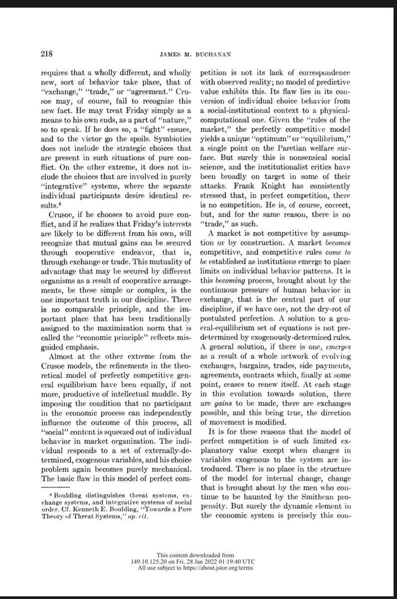 PeterBoettke's tweet photo. Read this page from James M Buchanan’s essay “What Should Economists Do?” And this great point made by Rosolino Candela https://t.co/bhDF5QtmTF https://t.co/jb72xTSSZI