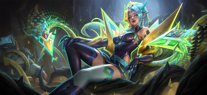Mystical Herald Zyra: As the sacred mountain's once peaceful silence fades, the slumbering great serpent spirit finally awakens, only to recoil at the greed and insolence of humankind. Wherever the serpent passes, menacing thorns of hardened dikes rise. Zyra awakens as well,