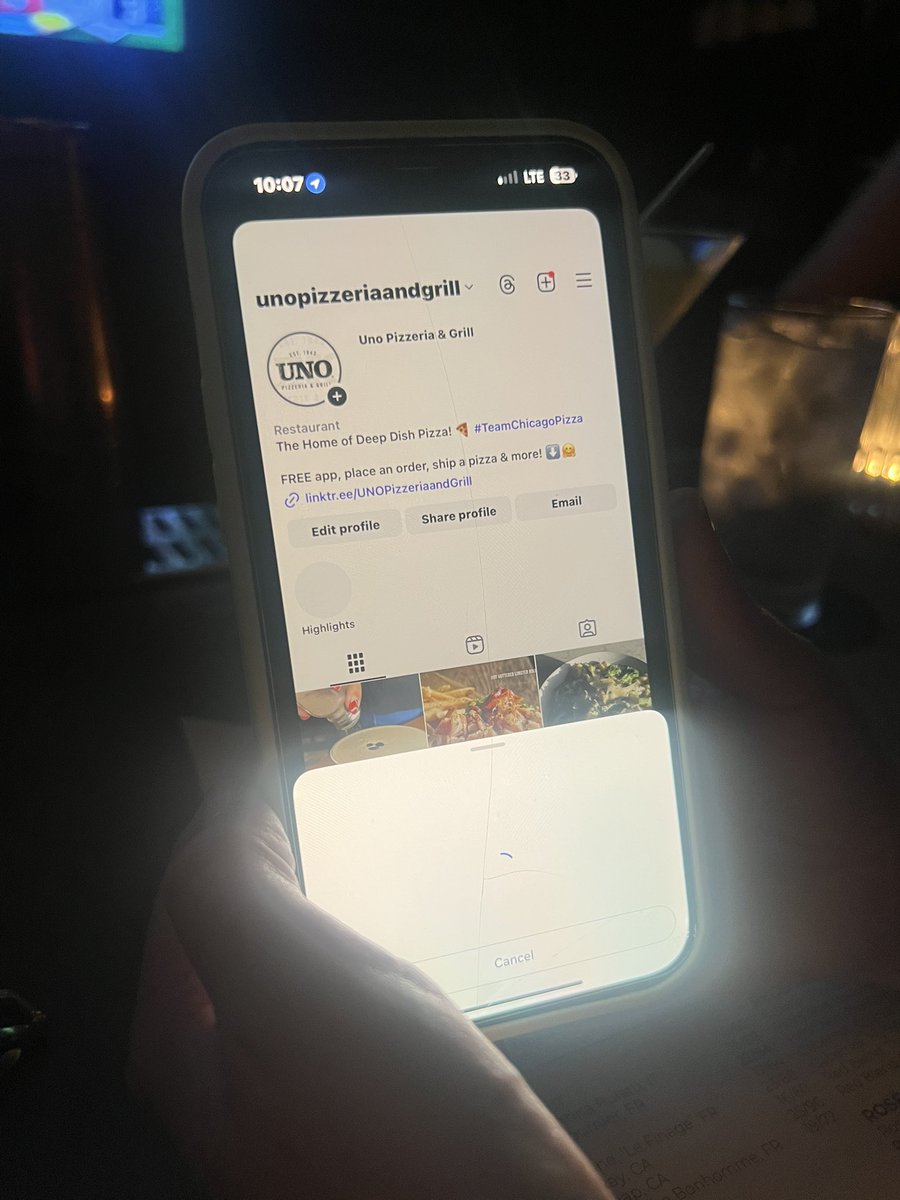 marleyy52's tweet photo. Incase anyone was wondering who runs UNO’s pizzeria Instagram. It’s Emma. Do with that info as you will. (I understand the picture is blurry, let me live) https://t.co/rZkQOsv4n0