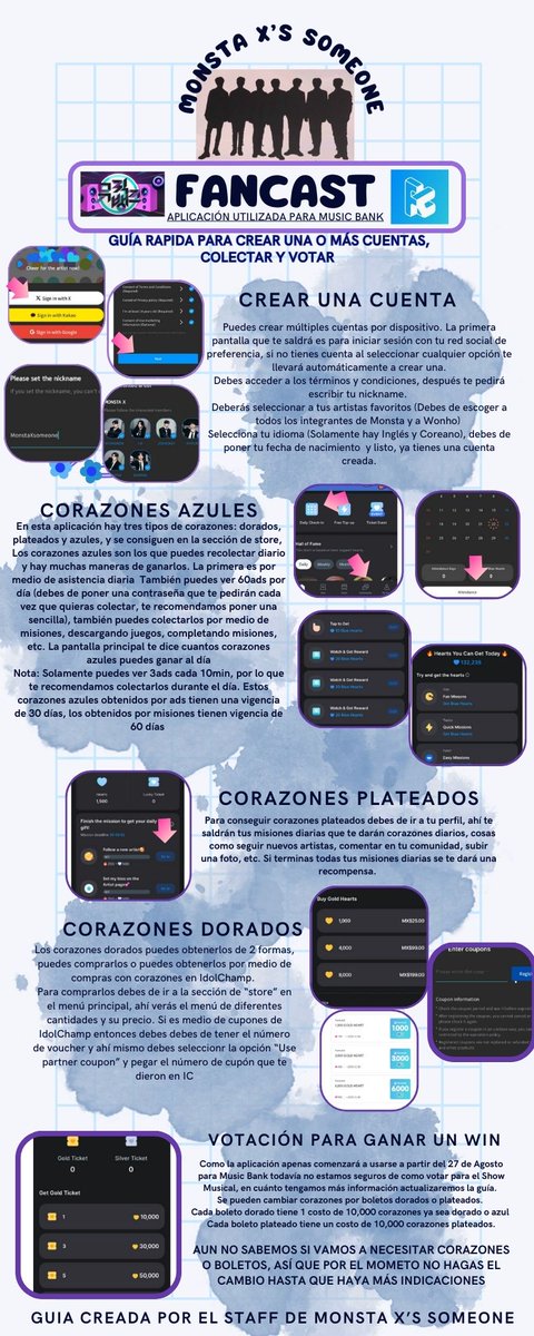 MonstaXSomeone's tweet photo. Mbbs!

Tardamos un poco más de lo esperado pero aquí les traemos la guía para Fancast. Denle mucho amor porque sus admis lloramos lágrimas de sangre para hacerla 🥲

También la pueden encontrar en nuestra página web.

#MONSTAX #MONSTAX_THEX #monstax_is_coming
@OfficialMONSTAX https://t.co/79DfUp8E6X
