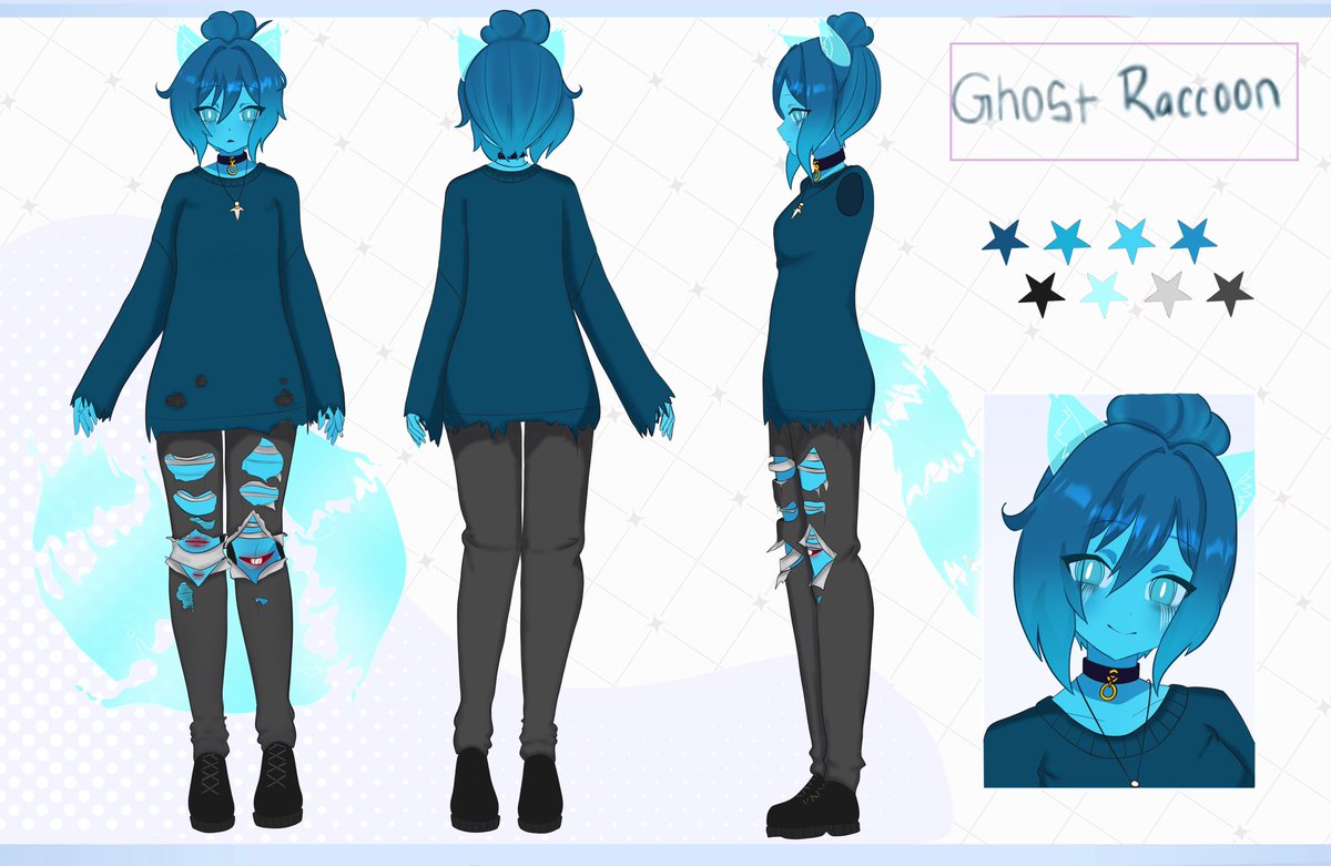 Hey guys!

Look at this cute adopt i made! She is a Ghost Raccoon. Her tail and ears are made of ectoplasm. Will come with a better render of the clothing by next week. Link to the store page will be in the comments! Priced based on how long it took me to finish. 

Please share!