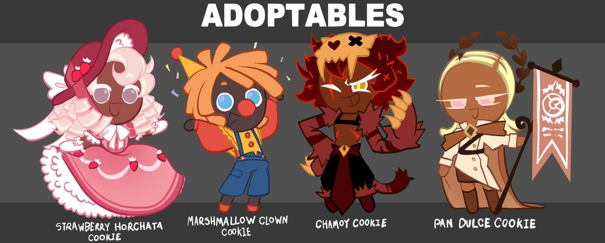 🍪🍪COOKIE RUN - Adoptables🍪🍪

Bid thread!  

Each are open until Auto Bought or 48 hours after last bid!    

 #cookierun #adoptable #cookierunkingdom