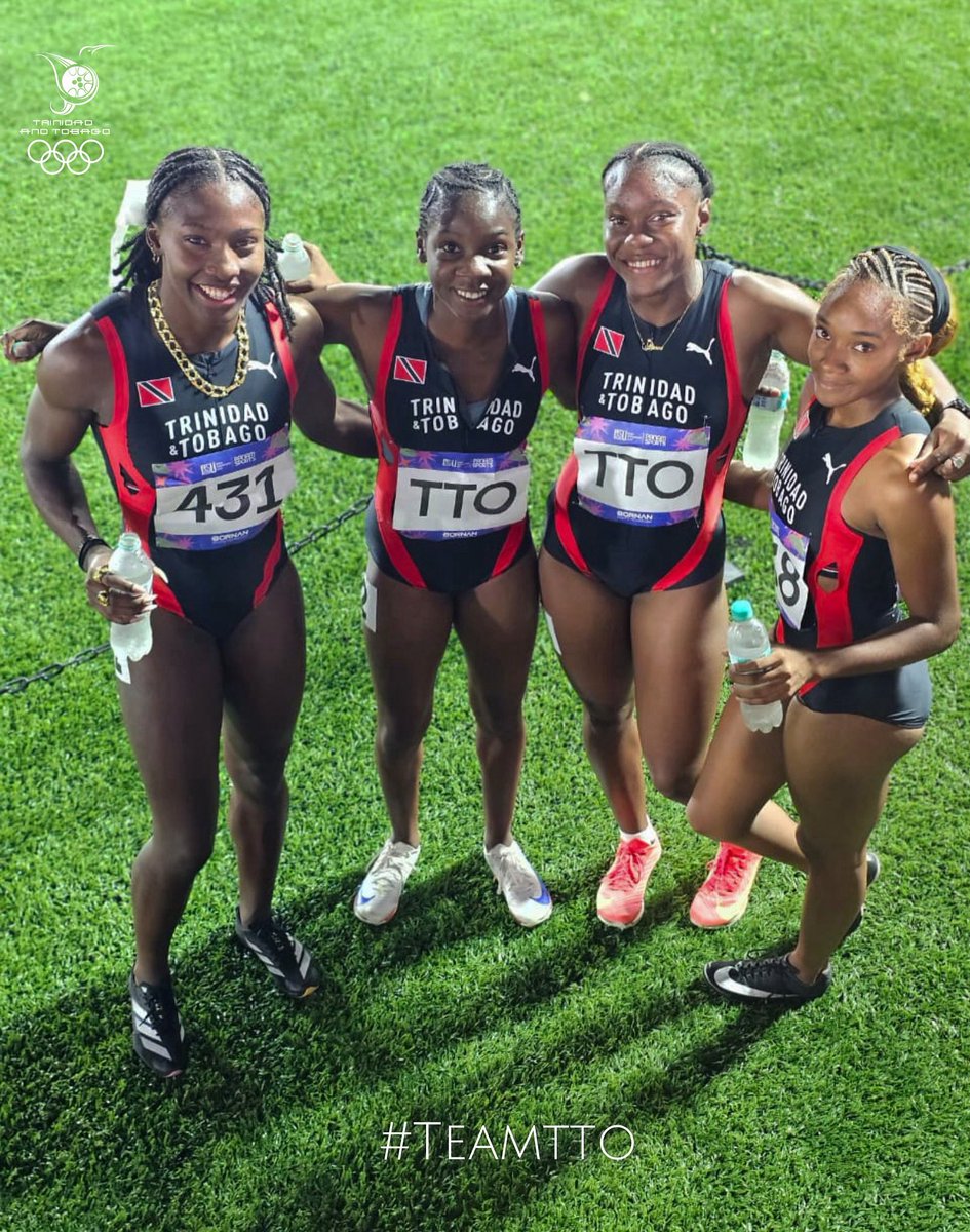 🥈ANOTHER SILVER FOR TEAMTTO! 🇹🇹💨

Our Women’s 4x100m relay squad blazed the track with a strong performance, clocking 43.89s to secure the silver medal at the Junior Pan Am Games!🔥🔥🔥

Shaniqua Bascombe, Janae De Gannes, Alexxe Henry, and Sierra Joseph powered through the
