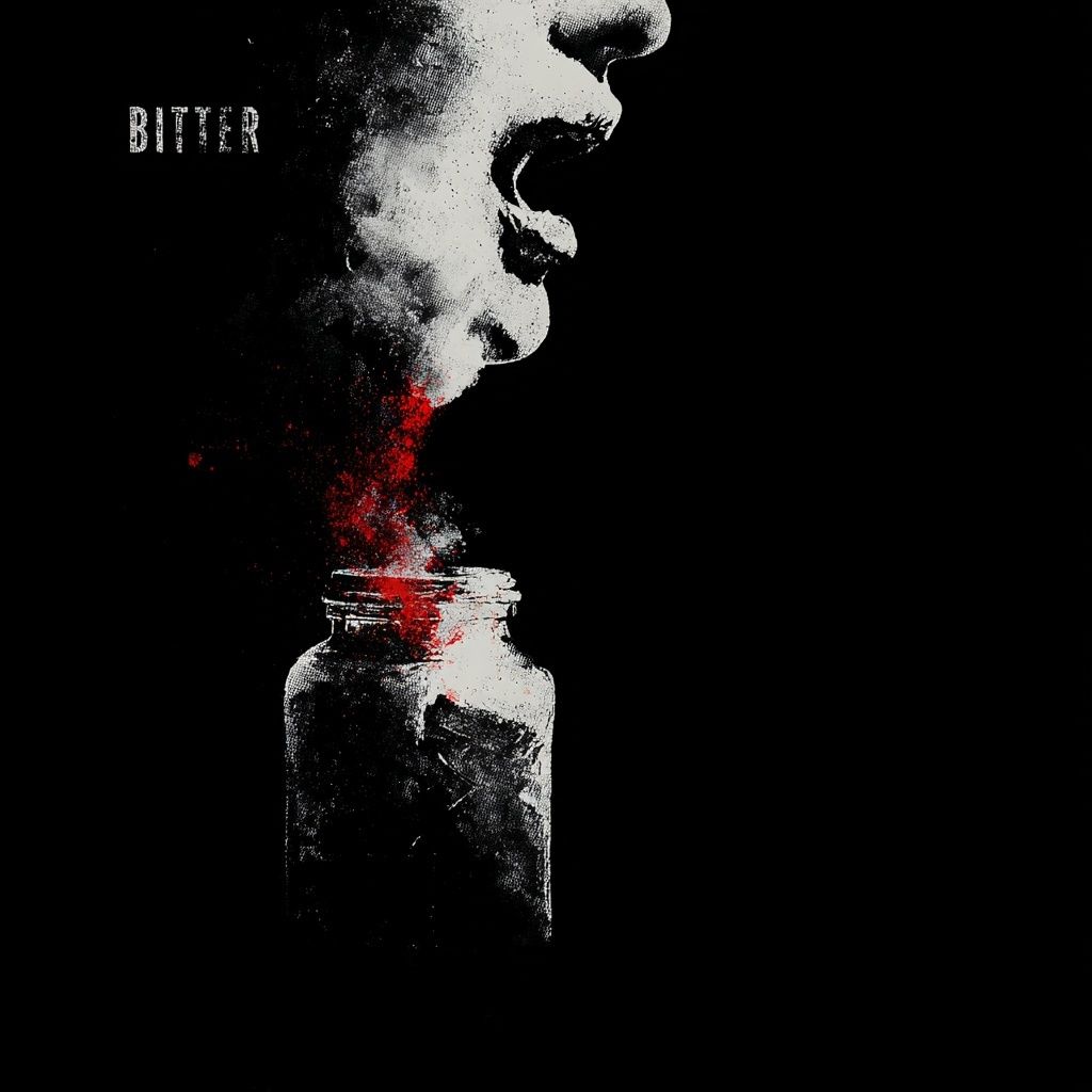 Title: bottle bitterness "The Container"

They told me to keep it inside,
to press the lid firm,
to let the glass do the remembering,
to live as if silence could seal wounds.

But the words hissed and fumed,
a red smoke clawing upward,
etching cracks in the jar’s clear skin,