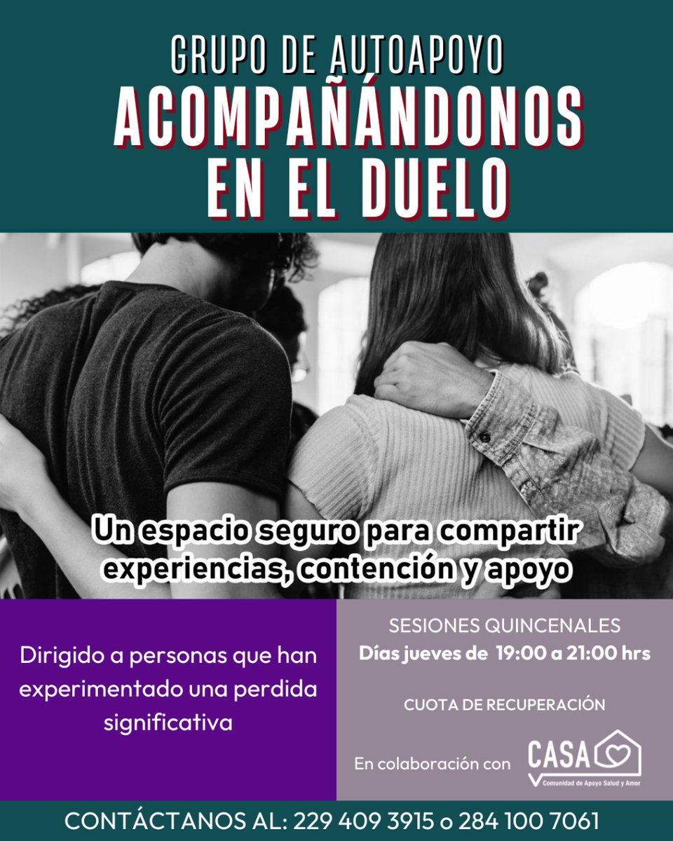CASAVERMX's tweet photo. ❇ Si estas viviendo con un dolor emocional, ocasionado por una perdida significativa
y buscas un lugar seguro para transitar el duelo, este grupo de apoyo puede ser
una opción para ti.💐

🗓 Iniciaremos el jueves 4 de septiembre con sesiones quincenales https://t.co/owwz4WkvK6