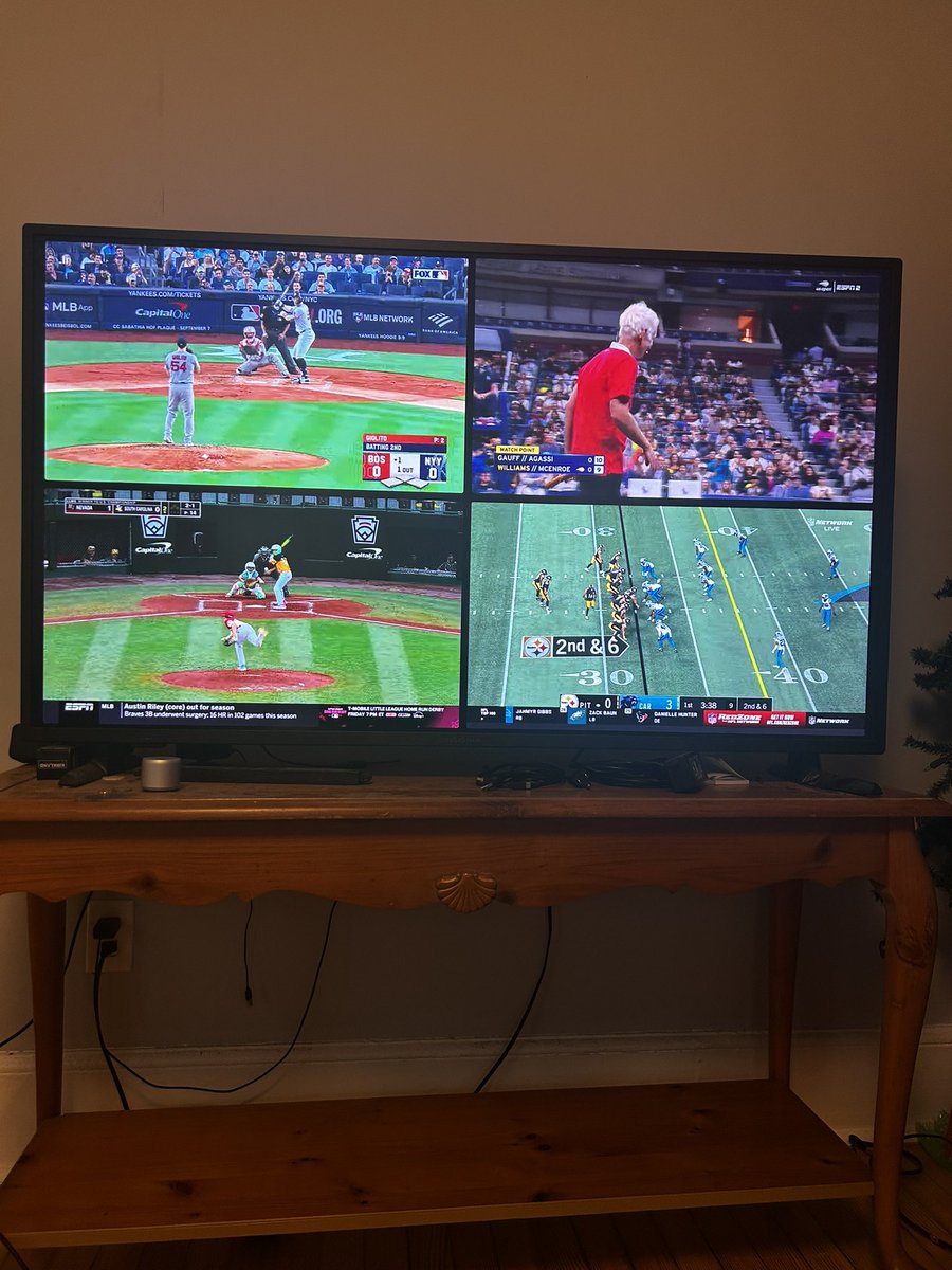 Deep2Dhop's tweet photo. Is this the best quad box ever? #TalkinYoutubeTV #Youtube #Gauff #LLWS #ThePassword https://t.co/H0Jm35z5wG