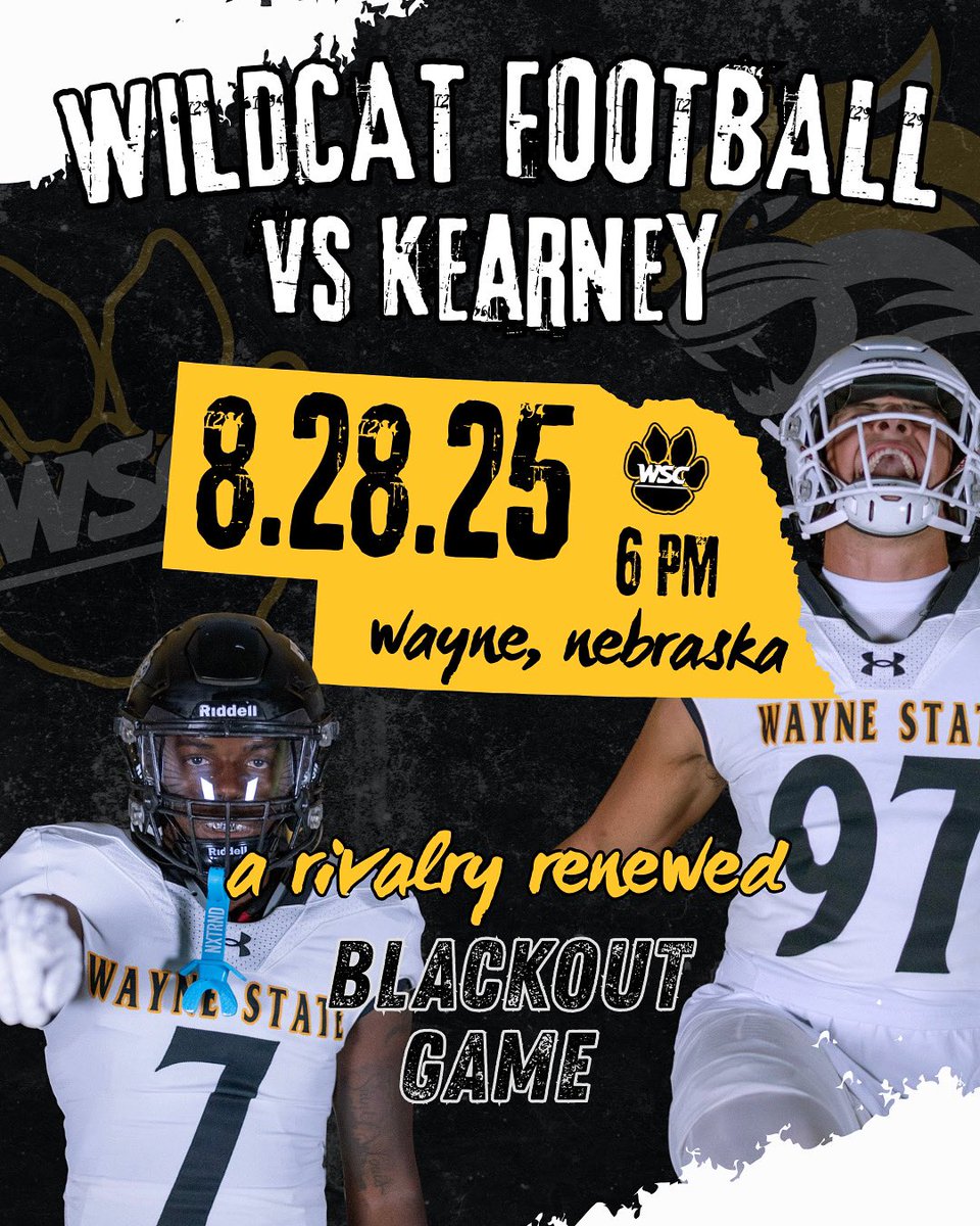 One week away. Wildcats vs. Lopers. 🏈 

⚫️ BLACKOUT GAME ‼️
🏈 6 PM

🎟️➡️ wscwildcats.com/tickets

#GoCats #ForThePaw #PawUp