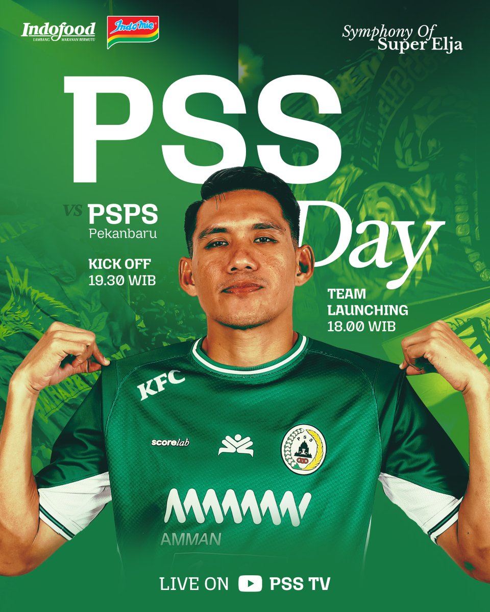 PSS (@pssleman) on Twitter photo Semoga rangkaian acara launching tim hari ini bisa berjalan lancar dan menjadi awal yang baik untuk perjalanan Super Elja di musim ini.
Happy #PSSday, PSS Fans! 🦅
#PSS #SymphonyOfSuperElja #VivaLaPSS #PSSxIndofood Semoga rangkaian acara launching tim hari ini bisa berjalan lancar dan menjadi awal yang baik untuk perjalanan Super Elja di musim ini.
Happy #PSSday, PSS Fans! 🦅
#PSS #SymphonyOfSuperElja #VivaLaPSS #PSSxIndofood