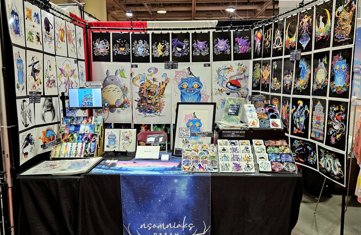 All set up for <a href="/FANEXPOCANADA/">FANEXPO Canada</a> 
Booth 249 

I can't wait to see e everyone! 
And yes....Derpy has taken over my display #sorrynotsorry