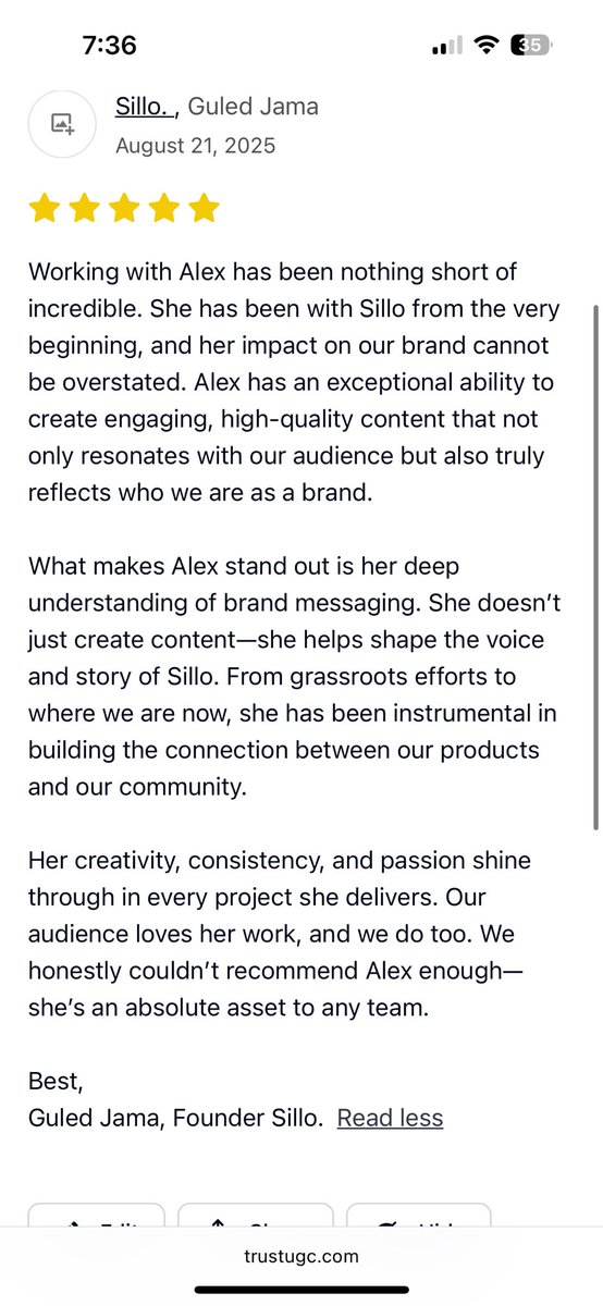 Alexandra Kessler | UGC Creator (@akesslaugc) on Twitter photo Review from long term client on <a href="/TrustUgc/">TrustUGC | Build and Share Social Proof</a> has me in my feels 🥹 Review from long term client on <a href="/TrustUgc/">TrustUGC | Build and Share Social Proof</a> has me in my feels 🥹