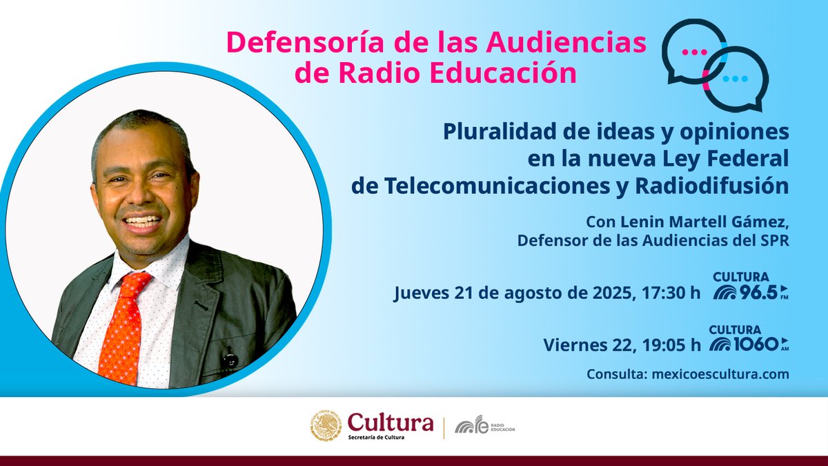 Radio Educación (@radioeducacion) on Twitter photo 🔴Acompaña a Gabriela Sosa Mtz. y a @Grafografa, Defensora de Audiencias de #RadioEducación, para conversar con <a href="/leninmartell/">Lenin Martell</a>, titular de <a href="/DefensoriaSPR/">Defensoría de las Audiencias del SPR</a>, sobre la #Pluralidad de ideas y opiniones en la Nueva LeyDeTelecomunicaciones
📱 En #YouTube: youtu.be/T9Q-SyAxsx0 🔴Acompaña a Gabriela Sosa Mtz. y a @Grafografa, Defensora de Audiencias de #RadioEducación, para conversar con <a href="/leninmartell/">Lenin Martell</a>, titular de <a href="/DefensoriaSPR/">Defensoría de las Audiencias del SPR</a>, sobre la #Pluralidad de ideas y opiniones en la Nueva LeyDeTelecomunicaciones
📱 En #YouTube: youtu.be/T9Q-SyAxsx0