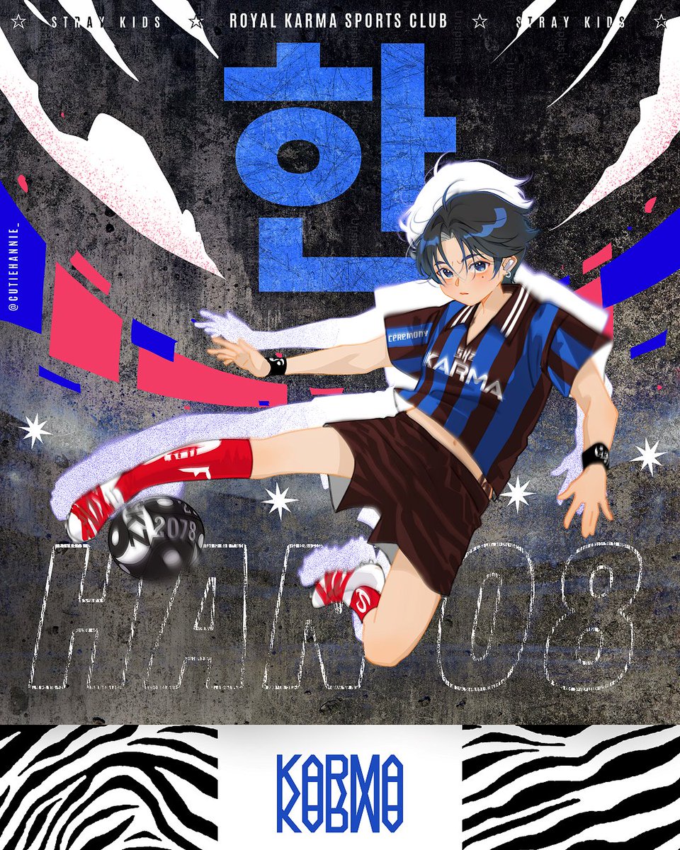 HAN JISUNG ⚽🏆🥇
ROYAL KARMA SPORTS CLUB 
★ ★ ★ 
#StrayKids #Skzfanart 
#KARMA #StrayKidsComeback