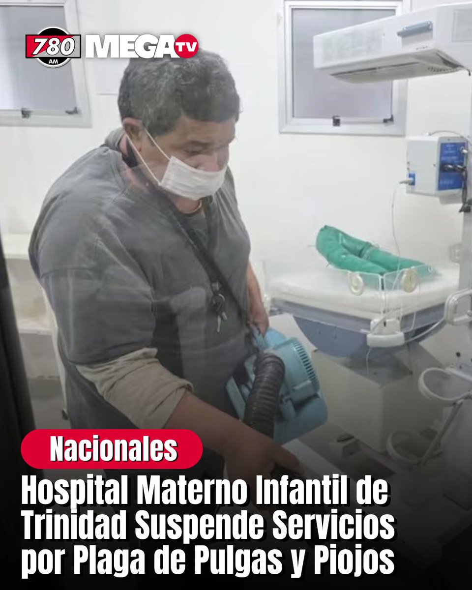 HOSPITAL MATERNO INFANTIL DE TRINIDAD SUSPENDE SERVICIOS POR PLAGA DE PULGAS Y PIOJOS

🪲Una grave infestación de pulgas y piojos ha obligado al Hospital Materno Infantil Santísima Trinidad a cerrar temporalmente su Unidad de Terapia Intensiva (UTI) y el sector neonatal para