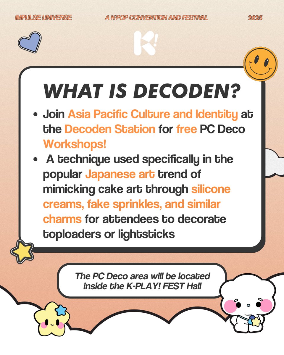 kplayfest's tweet photo. 🎶Come deco everything and anything to your hearts content at #kplayfestoc! 🤍

🌸 Saturday (8/30):
Deco Workshop: 1 &amp; 3pm
Decoden: 2-2:30pm

💌 Sunday (8/31):
Deco Workshop: 1 &amp; 3pm
Decoden: 2-2:30pm

🎟️ Tickets are now LIVE at https://t.co/7eoTsqtrZc https://t.co/imidr66oHk