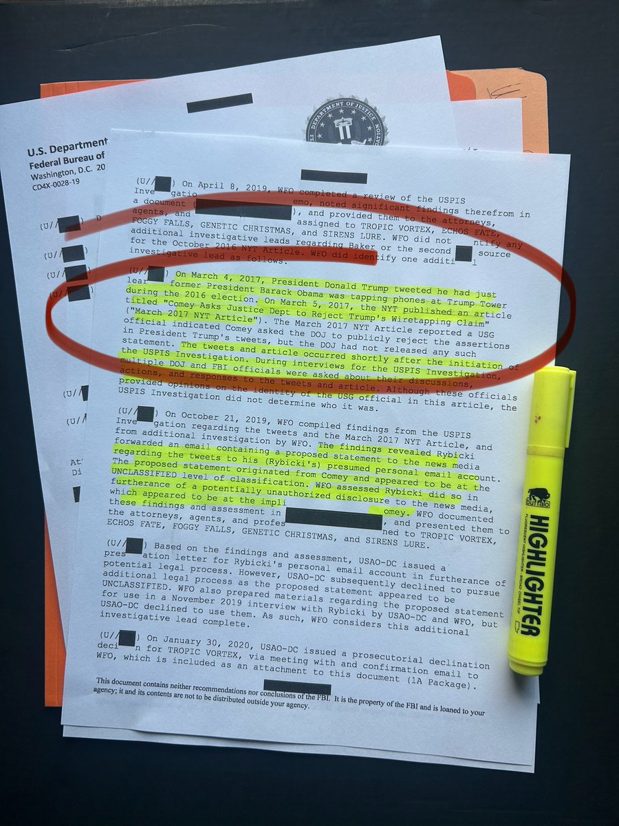 Catherine Herridge (@c__herridge) on Twitter photo NEW: FBI RUSSIA RECORDS
Declassified FBI Records Reveal More Evidence Alleging <a href="/Comey/">James Comey</a> Directed Media Leaks To Shape Russia Investigation Narrative
2017 Leak Investigation “Tropic Vortex”
“…Baker (FBI General Counsel) disclosed USG (US Government) classified information to NEW: FBI RUSSIA RECORDS
Declassified FBI Records Reveal More Evidence Alleging <a href="/Comey/">James Comey</a> Directed Media Leaks To Shape Russia Investigation Narrative
2017 Leak Investigation “Tropic Vortex”
“…Baker (FBI General Counsel) disclosed USG (US Government) classified information to