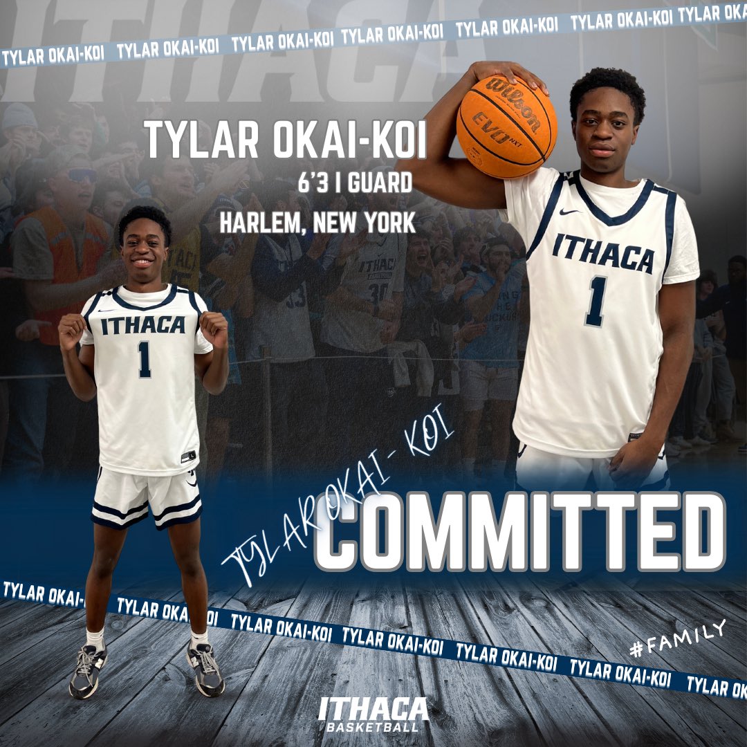 IthacaMBB's tweet image. Next up we have Tylar Okai-Koi who hails from Harlem, NY. Tylar comes to us from The Phelps School and Pro Level Titans AAU.

Tylar provides versatility offensively, wiriness defensively and athleticism in transition! 

Welcome to South Hill. 

#GoBombers | #Family