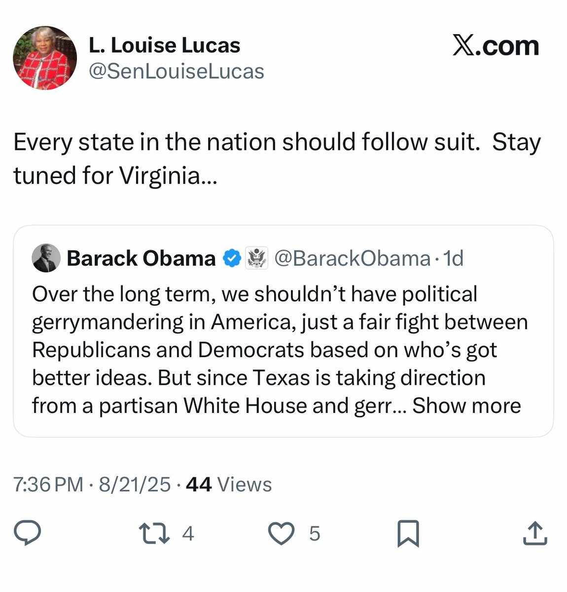 Virginia GOP (@va_gop) on Twitter photo 🚨Virginia Democrats now calling to usurp the will of Virginia voters and abolish the redistricting commission so they can carve up our Commonwealth for themselves.
“Just like California.”
We are calling on <a href="/SpanbergerForVA/">Abigail Spanberger</a>, <a href="/GhazalaHashmi/">Ghazala Hashmi</a>, and <a href="/jonesjay/">Jay Jones</a> to denounce this 🚨Virginia Democrats now calling to usurp the will of Virginia voters and abolish the redistricting commission so they can carve up our Commonwealth for themselves.
“Just like California.”
We are calling on <a href="/SpanbergerForVA/">Abigail Spanberger</a>, <a href="/GhazalaHashmi/">Ghazala Hashmi</a>, and <a href="/jonesjay/">Jay Jones</a> to denounce this