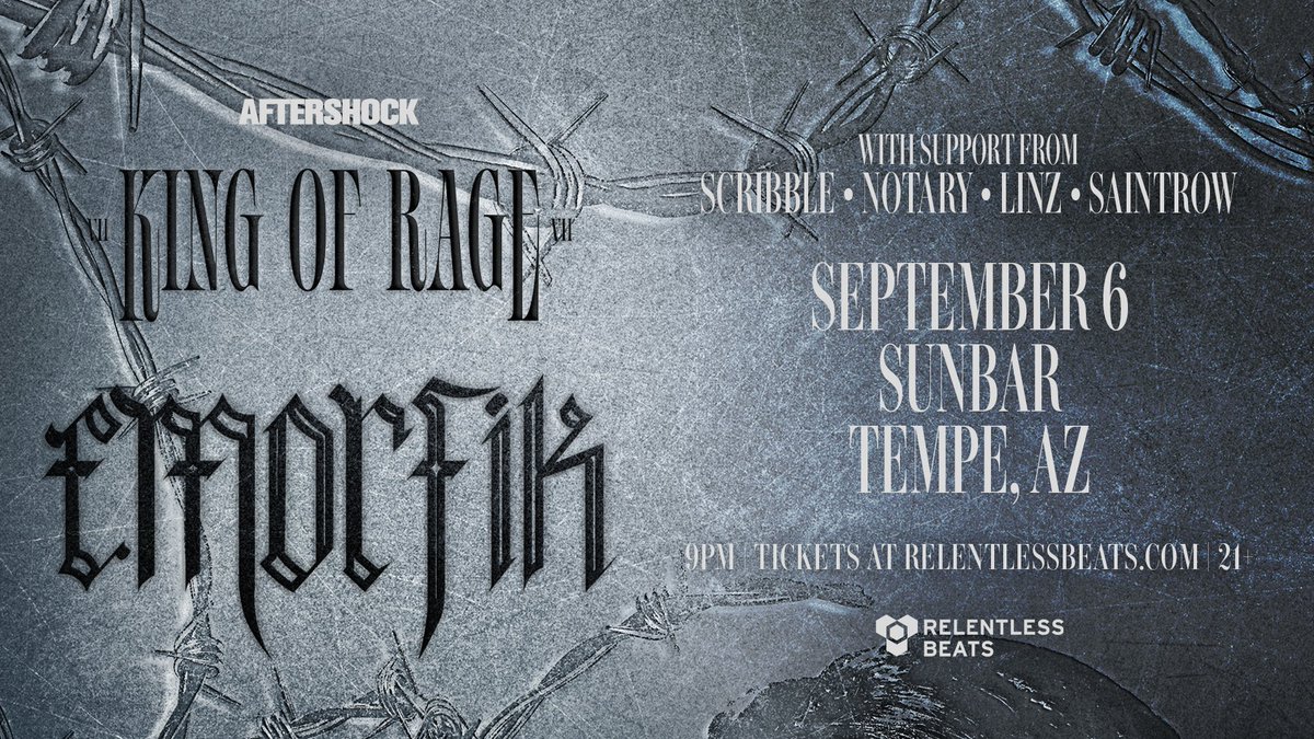 RelentlessBeats's tweet photo. #SupportAnnounce: @EMORFIK1 is taking Sunbar by storm on September 6 β‘ With Scribble, Notary, Linz, and Saintrow on support, this night is stacked front to back with heavy bass.
Lock it in β https://t.co/ZpLLX6wn4rποΈ
#Emorfik #Sunbar #RelentlessBeats https://t.co/q8jXTMerKB