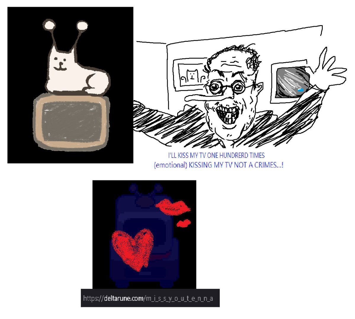 i don't know how i'd do a "deltafell tenna" but i think in this AU the chapter 3 teasing would look like this. like in a world where tenna actually was evil as shit