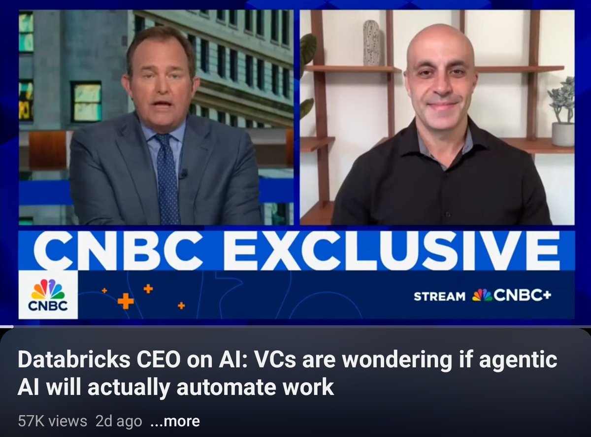 Autosynthdev's tweet image. Databricks’ CEO put it well on CNBC:
👉 VCs are wondering if agentic AI will actually automate real work.

And that’s the right question.

We already have “intelligence.”
We already have protocols.
But we don’t yet have the glue — the equivalent of the World Wide Web — that makes…