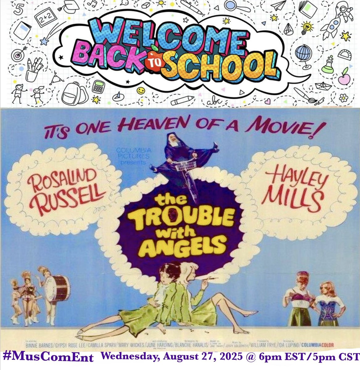 analgesicsleep's tweet photo. ‘Zep plays us out…. Thanks for tuning in! Drop by #SatMat for Educational Shorts &amp; #SilentFlickerSunday for comedy(info⤵️)+Next week #MusComEnt has “The Trouble w/Angels”,#RetroView celebrates Martha Raye AND I’m hosting #ILikeToWatch &amp; #BaroqueSun! Enjoy the rest of your week💕 https://t.co/dQQy5NF2zM
