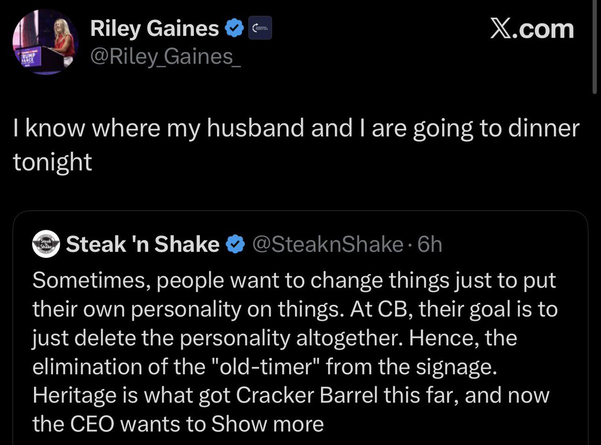 Heading to Steak &amp; Shake to own the libs!