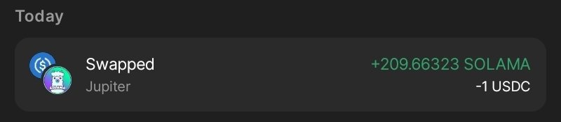 Day 264 (21.08.25)
$SOLAMA  <a href="/SolamaSPL/">SOLAMA | Solana Chain 🦙</a> 
Daily 1 USDC ($1) for SOLAMA coin until 2029
#SolamaArmy #SolamaDaily #DailyInvestIntl
#memecoin #cryptocurrency #crypto