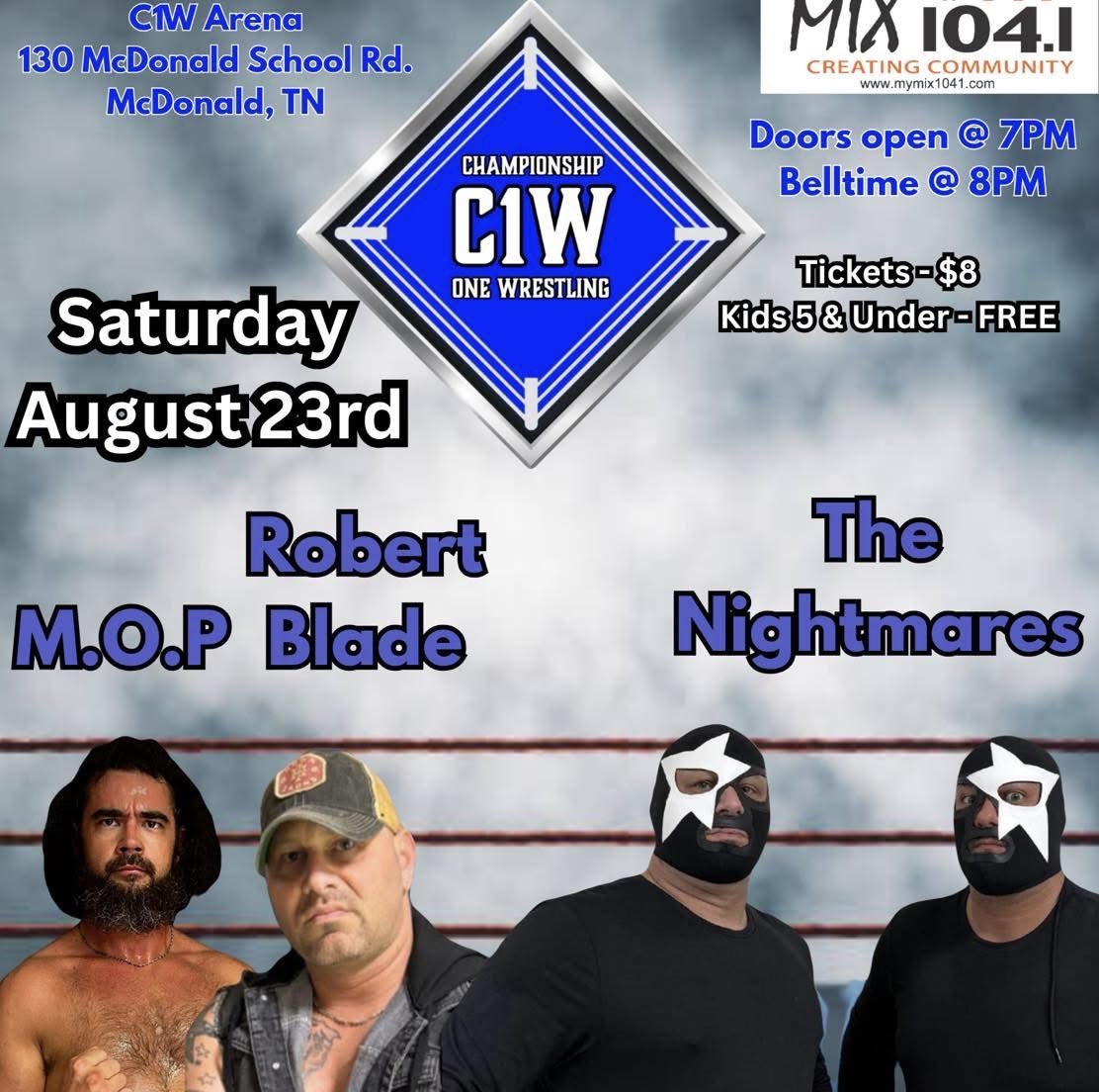 TheCaseyKage's tweet photo. This Saturday in McDonald,TN! 

#TheNightmares #prowrestling #tagteamwrestling #wrestling #ChampionshipOneWrestling #Tennessee https://t.co/ckaVctCO2E