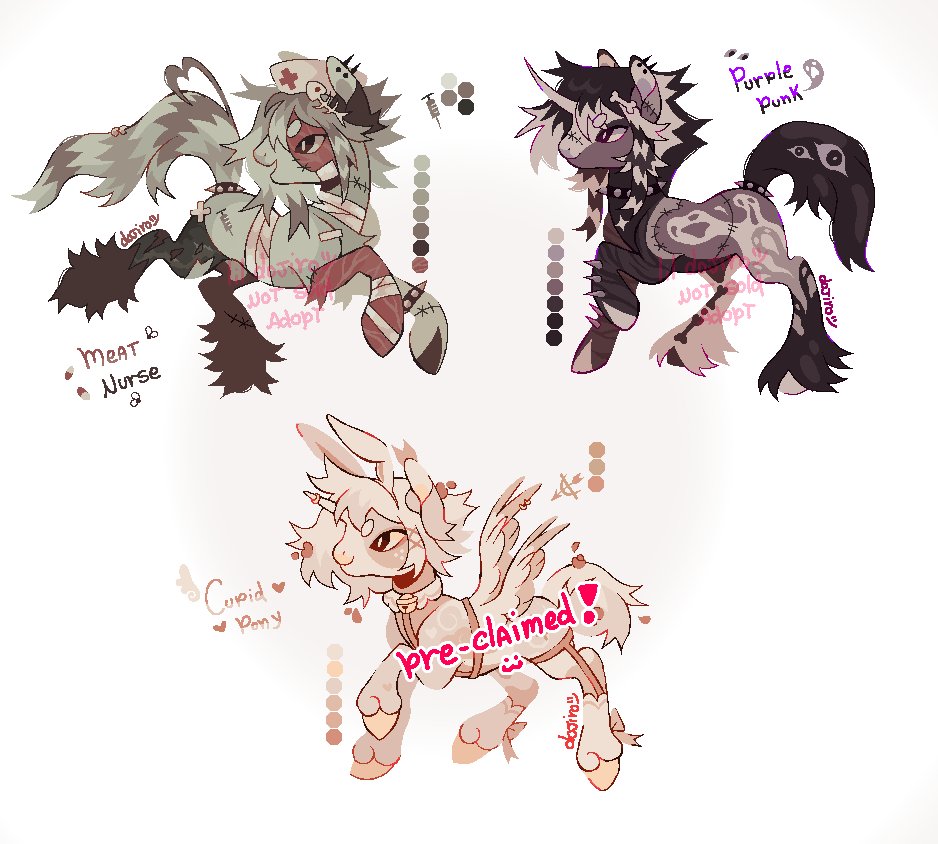 ✧ Pony Adoptables | 🐎✨️

Not gonna lie, I wish I could keep them all

SB; 💲35usd
AB; 💲80usd
AB2; 💲115usd + extra art on a mlp base/artstyle or sketch art of that pony (examples below)

Bid below or in dms 
.
.