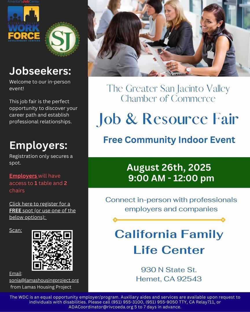 JOB AND RESOURCE FAIR: Tuesday, August 26th from 9 AM - 12 PM

Looking for new opportunities? Come connect in person with professional employers, companies, and local organizations ready to meet YOU!

📍 Location: CFLC Empower Youth Building: 930 N State… instagr.am/p/DNowXshN2L7/