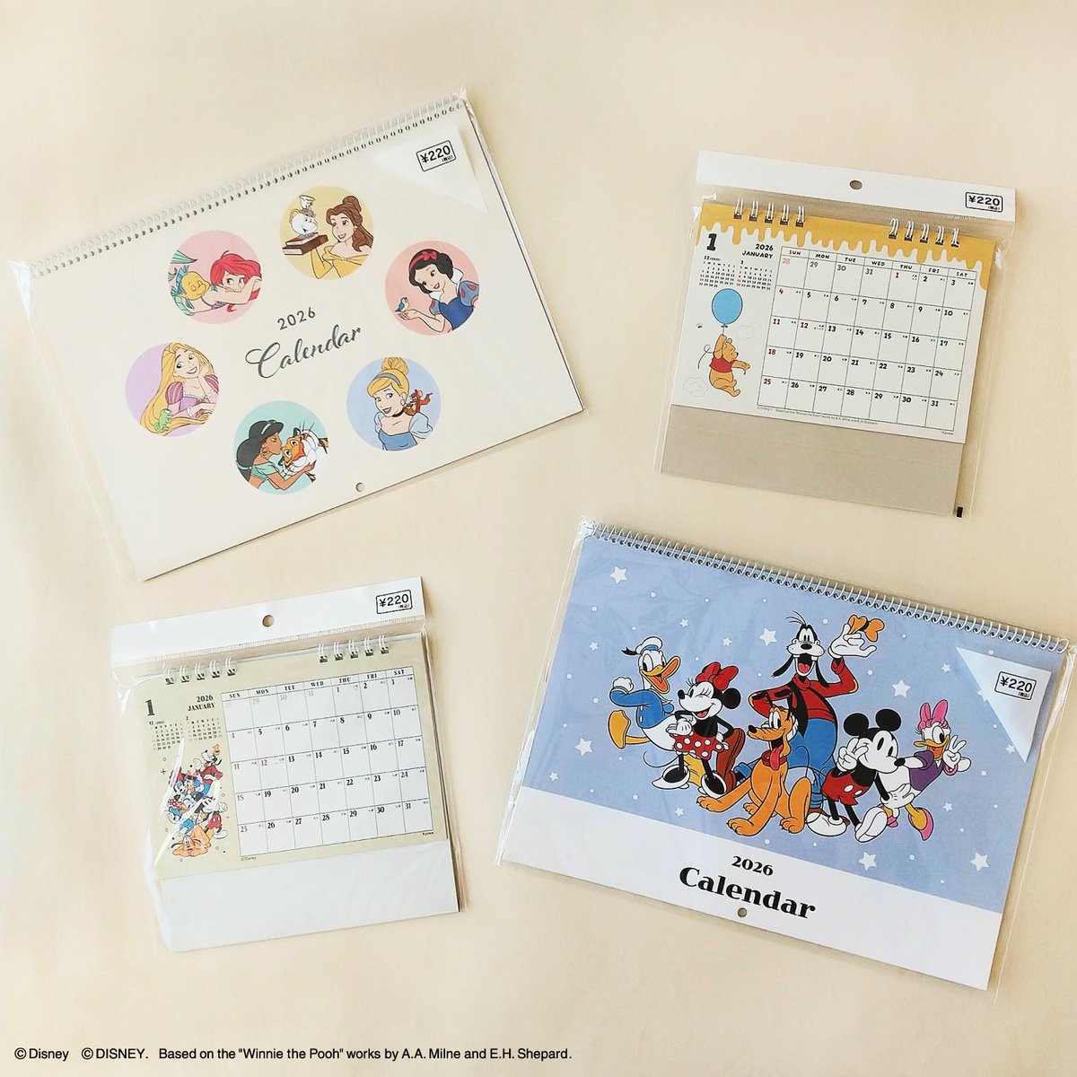 キャンドゥオリジナル/ディズニー商品から2026年度版カレンダーが登場