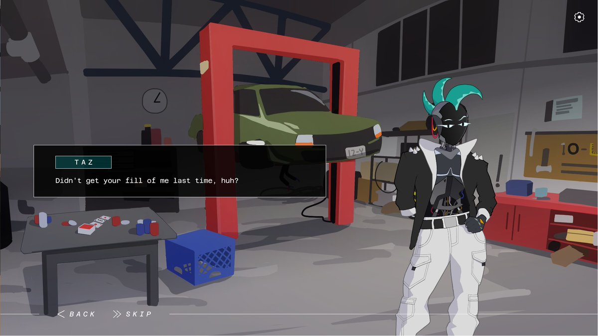 nivrad00's tweet image. Announcing my upcoming game, for real this time: Evenfall!

A visual novel about exploring a dying city and going on dates with cute robots.

Read more at niv.gay/evenfall