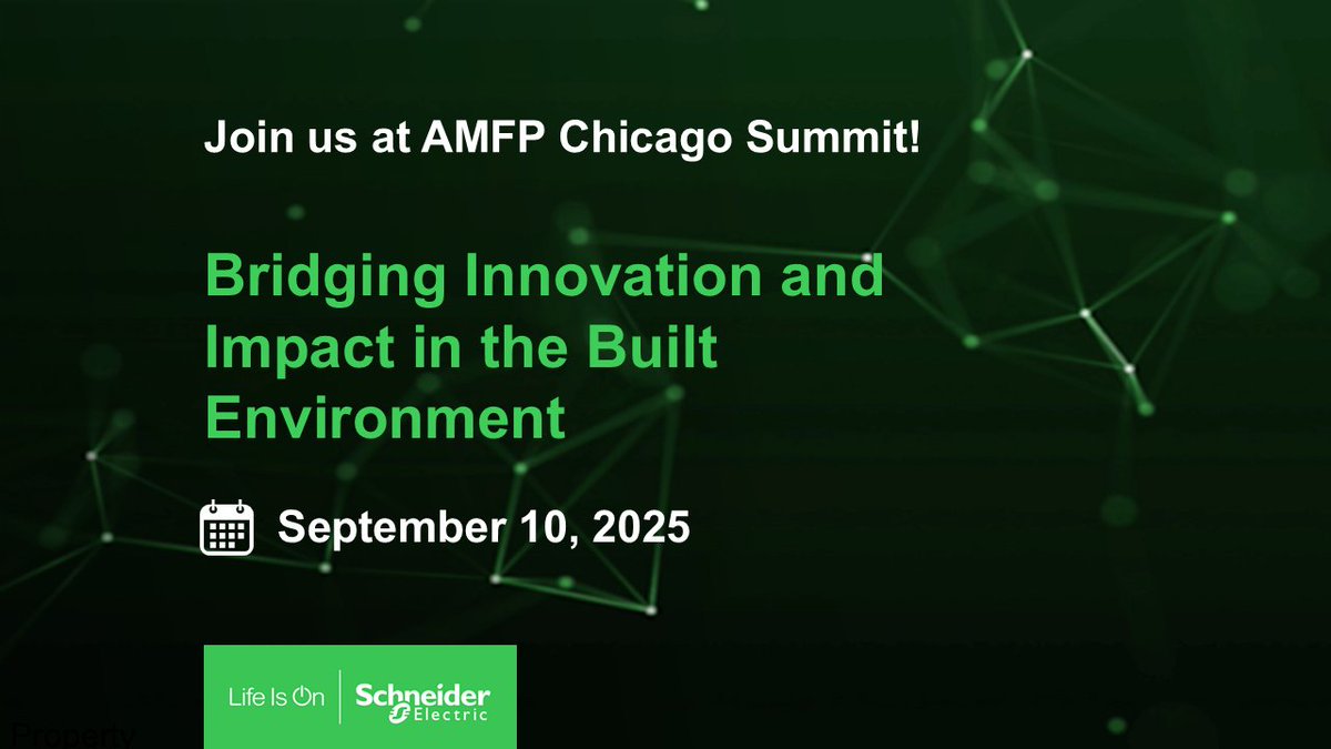 🏥 Healthcare facilities pros in Greater Chicago—don’t miss the AMFP Chicago Summit on Sept 10!

🎤 Schneider Electric is hosting a panel on Navigating the Digital Revolution in Healthcare

🔗 Register: spr.ly/6013fI3wH